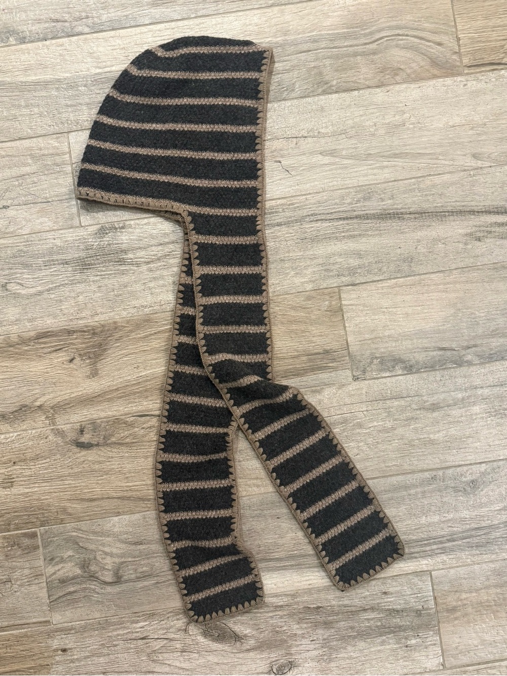 Free People Sammi Stripe Knit Balaclava Bonnet Hood Scarf NWOT